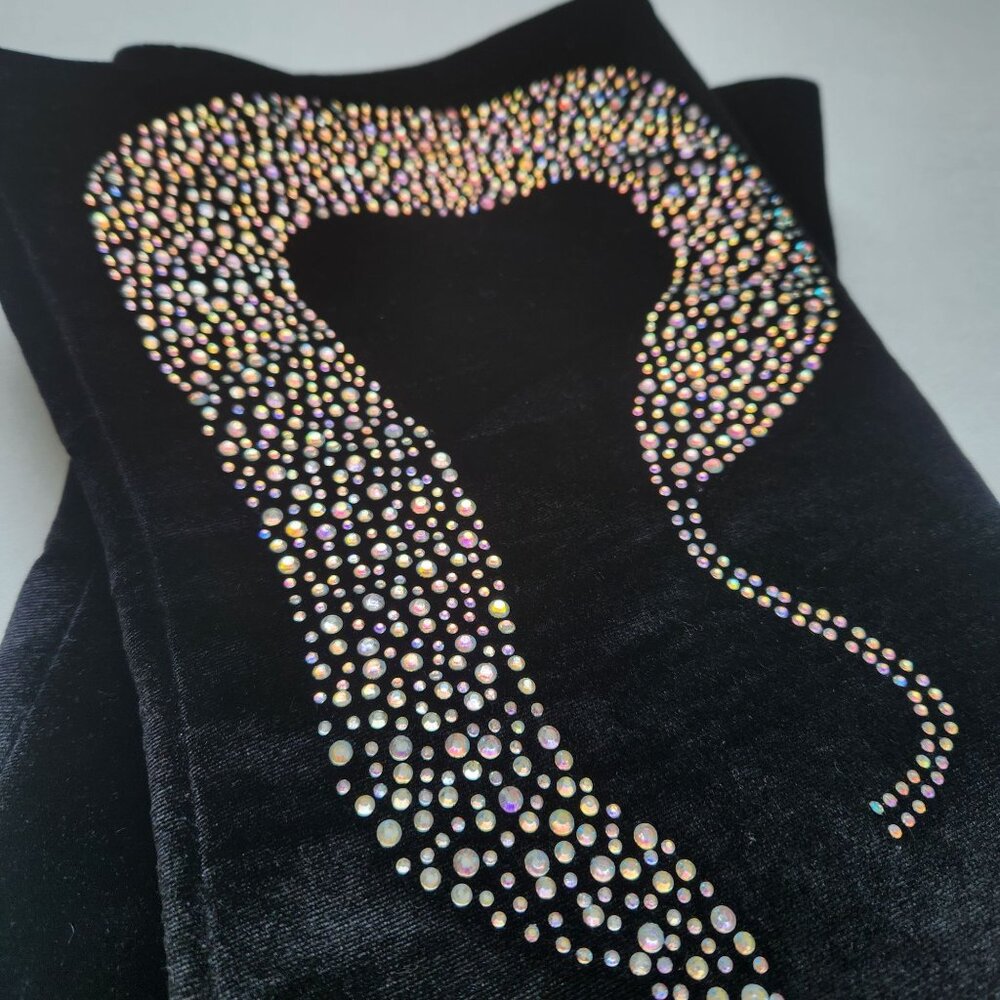 Cape Robbin Thigh High Tall Rhinestone Sparkly Velvet Boots Sexy Clubwear 7M - Picture 4 of 11